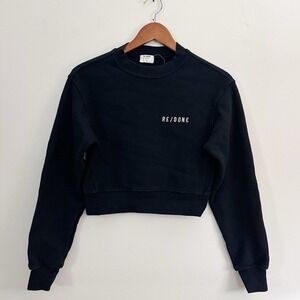 Re/Done‎ Shrunken Cropped Sweatshirt Black size small